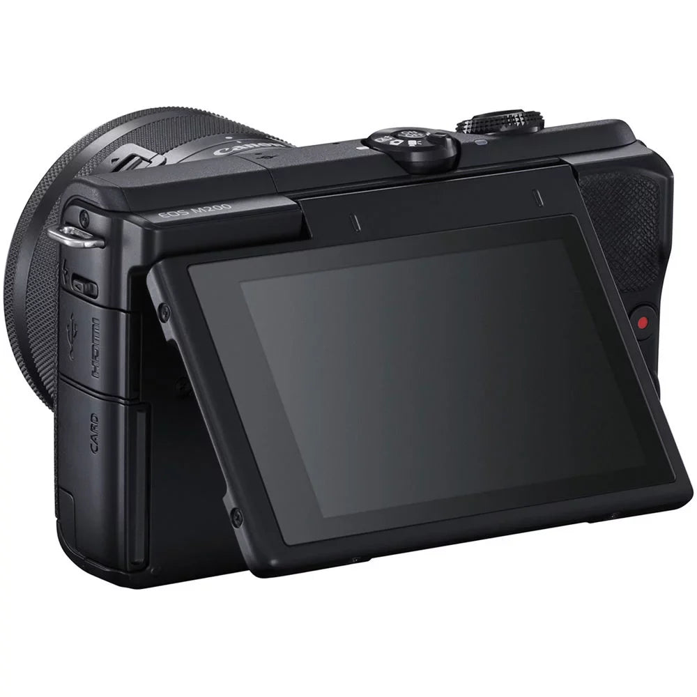 Canon EOSize M200 Mirrorless Camera with 15-45mm and 55-200mm Lenses (Black) (3699C009) + Color Filter Kit + Filter Kit + 2 x 64GB Card + Charger + 2 x LPE12 Battery + Card Reader + More