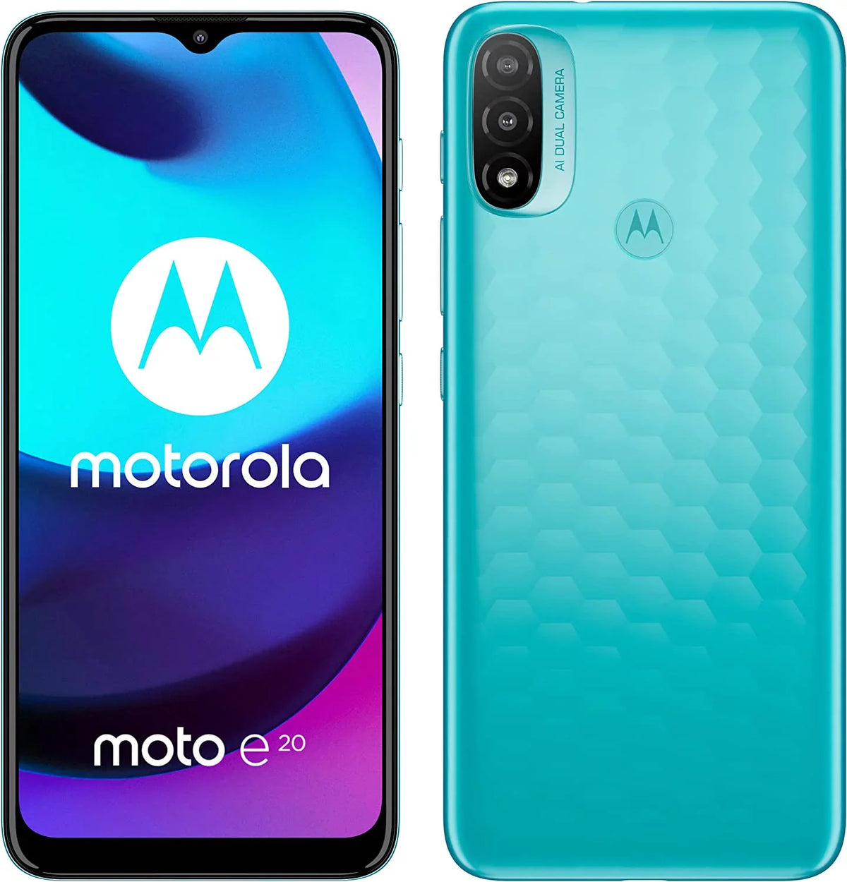 Moto E20 2021 (32GB+2GB) 4G LTE 6.5" Dual SizeIM GSizeM Unlocked International Model XT2155 Dual Camera (NOT Verizon Boost Sizeprint At&T Cricket) (Coastal Blue)