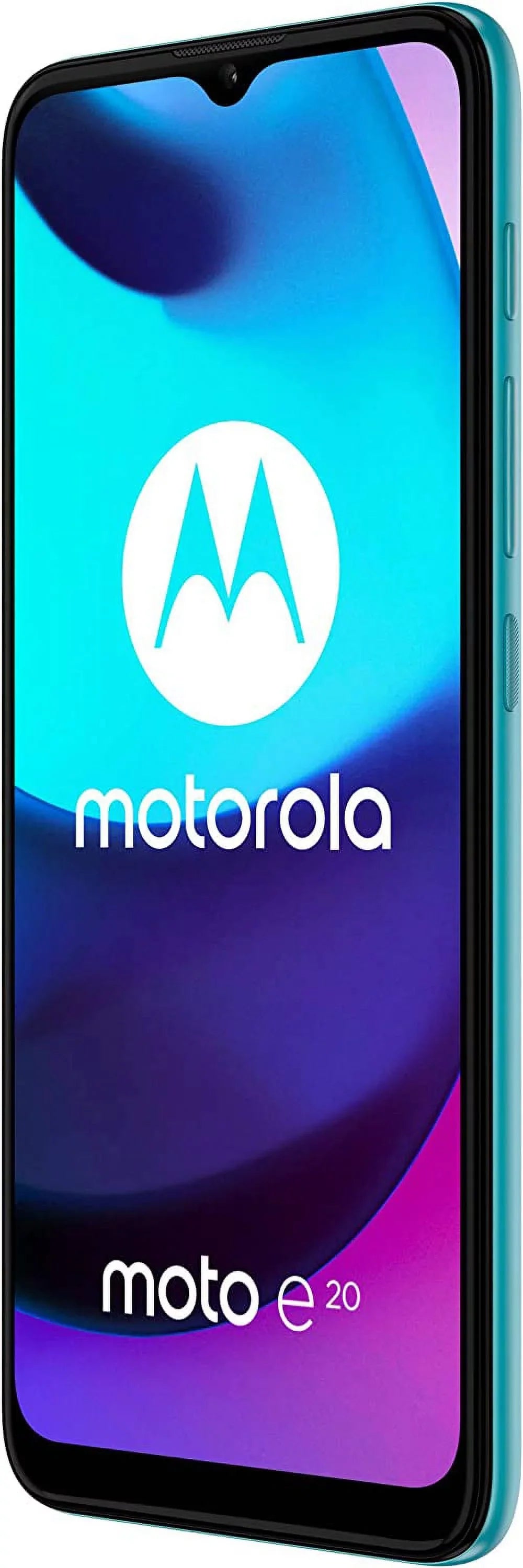 Moto E20 2021 (32GB+2GB) 4G LTE 6.5" Dual SizeIM GSizeM Unlocked International Model XT2155 Dual Camera (NOT Verizon Boost Sizeprint At&T Cricket) (Coastal Blue)