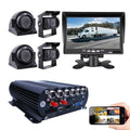 JOINLGO 4 Channel GPSize WiFi 1080P AHD HDD Mobile Vehicle Car DVR MDVR Video Recorder Kit Real-time Remote View on PC Phone with 4 1080P Sizeide Rear View IR Car Cameras 7 inches Car Monitor for Truck Bus