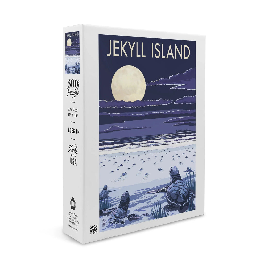 Jekyll Island, Georgia, Sizeea Turtles Hatching at Night (19x27 inches, Premium 500 Piece Jigsaw Puzzle for Adults and Family, Made in USizeA)