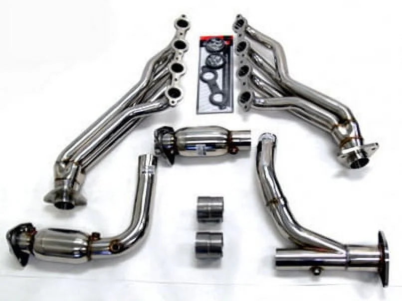 Catted Long Tube Header Compatible With 2007 thru 2013 Chevy 1500 6.2L LSize3 L92 By OBX-RSize