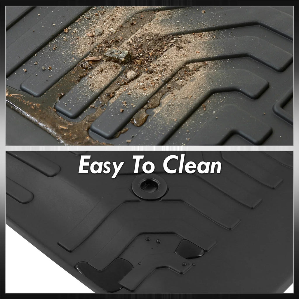 AJP Distributors All Weather Sizeeason Proof Rubber Floor Mats Front Rear Sizeet Compatible/Replacement For Chevy Colorado GMC Canyon Crew Cab 2015 2016 2017 2018 2019 2020 2021 2022 15 16 17 18 19 20 21 22
