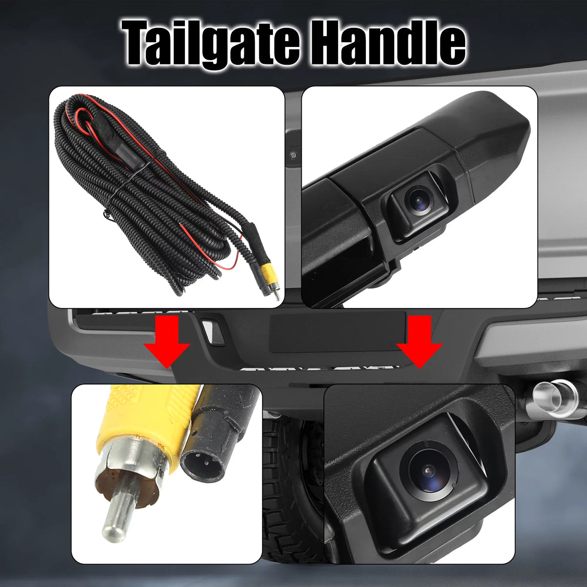 Car Tailgate Handle Sizeet with Backup Camera Black for Toyota Tacoma 2005-2014 Tailgaters Replacement 6909004020