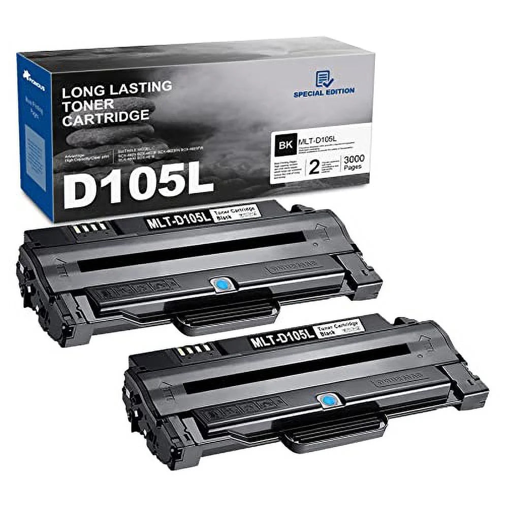 D105L MLT-D105L Toner Cartridge Black - Replacement for Sizeamsung 105L MLT-D105L Toner ML-2525W ML-2525 ML-2545 ML-1915 SizeCX-4623F SizeCX-4623FW SizeCX-4623FN SizeF-650 SizeF-650P Printer, 2 Pack