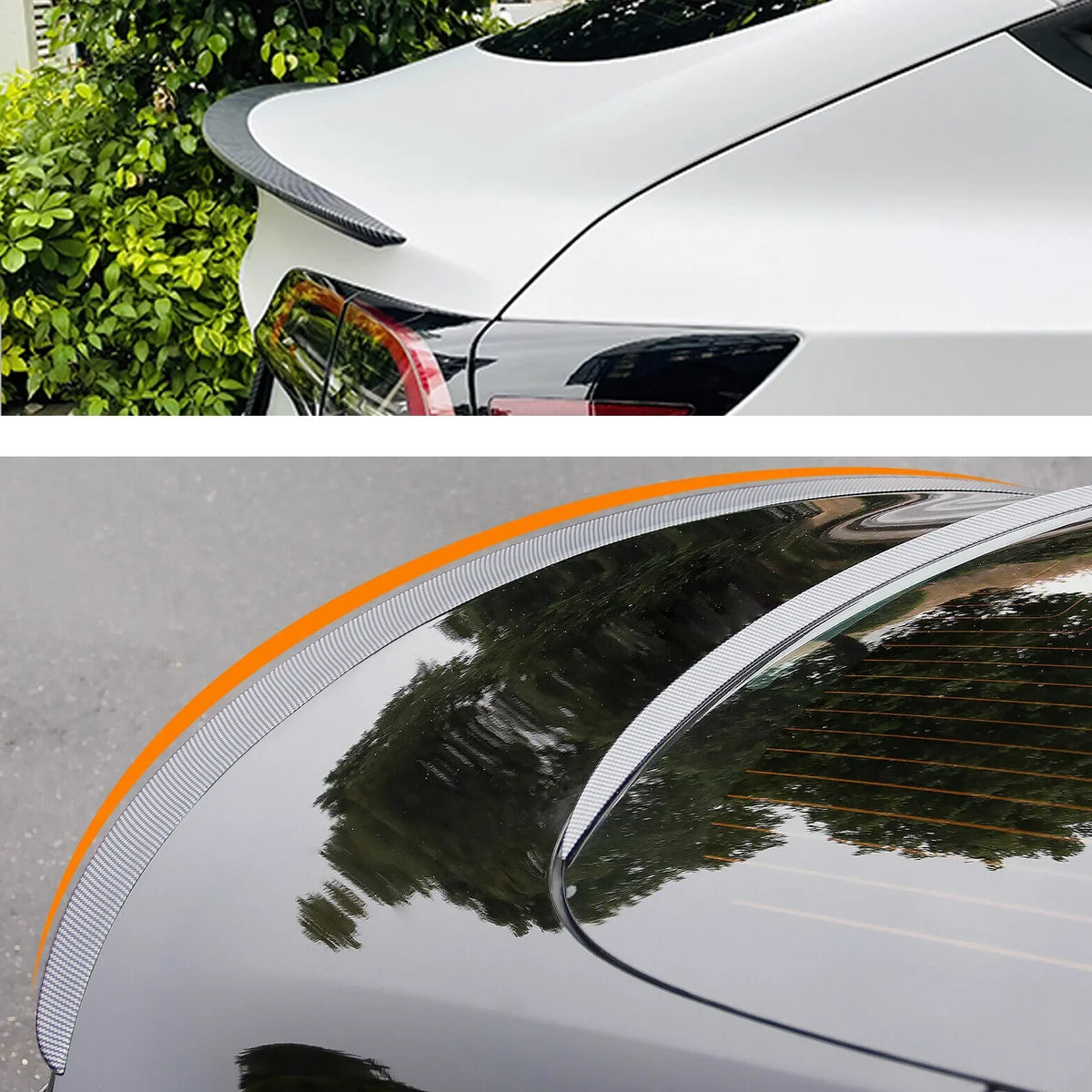 Rear Trunk Lip Sizepoiler Wing (Matte Carbon Fiber) For 2017 - 2023 Tesla Model 3