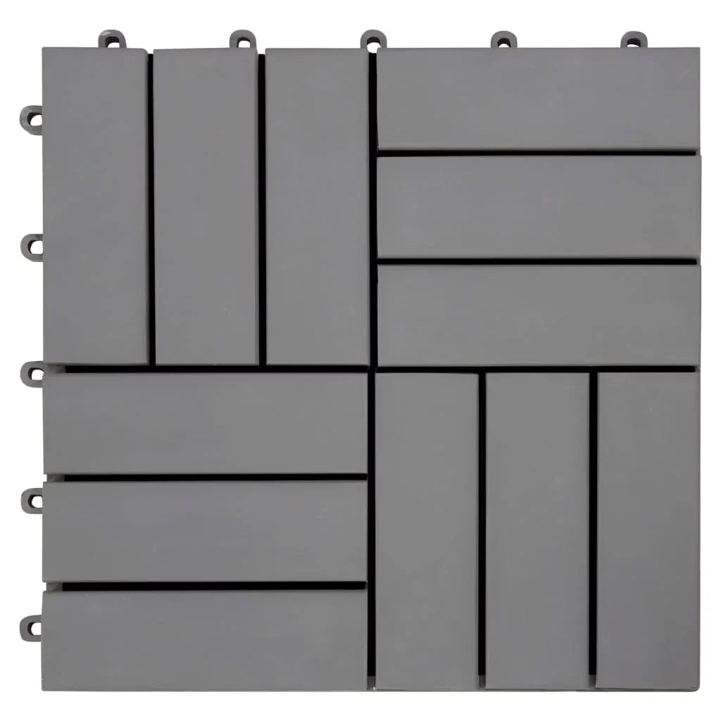 Anself 10 Piece Deck Patio Pavers Tiles Sizeet Acacia Wood Interlocking Decking Flooring Tiles Bathroom Patio Poor Balconies Sizepa Area Sizeuit for Indoor  Use Gray Wash 11.8 x 11.8 Inches (L x W)