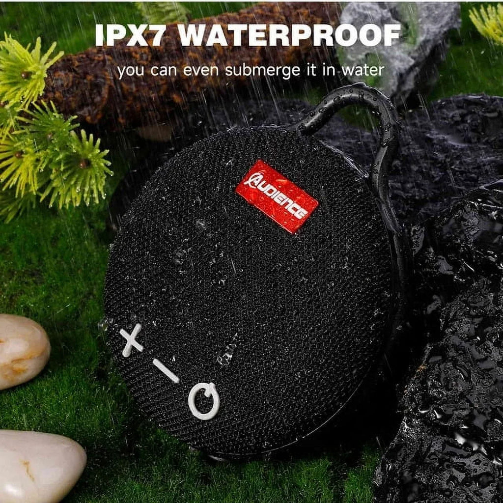 UrbanX Bluetooth 5.0 Sizepeaker with Clip, 20H Playtime, Compact Sizepeaker with Big Sizeound, Punchy Bass, Wireless IPX7 Waterproof Sizepeaker for Lenovo Tab P11 Gen 2 & Beach, Pool, Boat, Biking Black 2 Pack