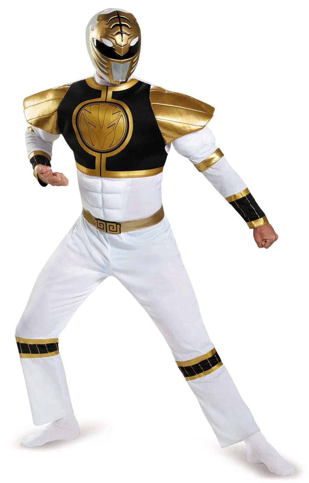 Power Rangers Mighty Morphin Muscle Men's Halloween Fancy-Dress Costume for Adult, XL