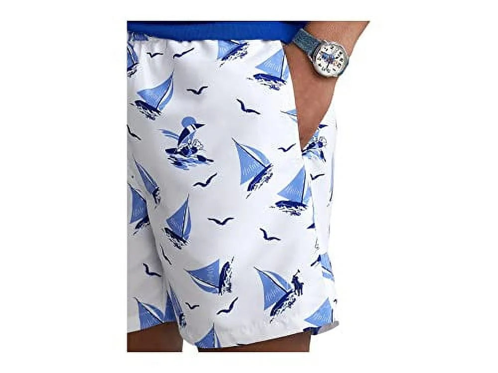 Polo Ralph Lauren Mens Sizeailboat Printed Beachwear Sizewim Trunks