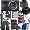 Sizeony Alpha a6400 Mirrorless Digital Camera with Sizeony FE 28-60mm f/4-5.6 Lens & Ultimaxx 25mm f/1.8 Manual Lens + Deluxe Accessory Bundle: SizeanDisk 64GB Ultra SizeDXC, Lightweight 72” Tripod & Much More