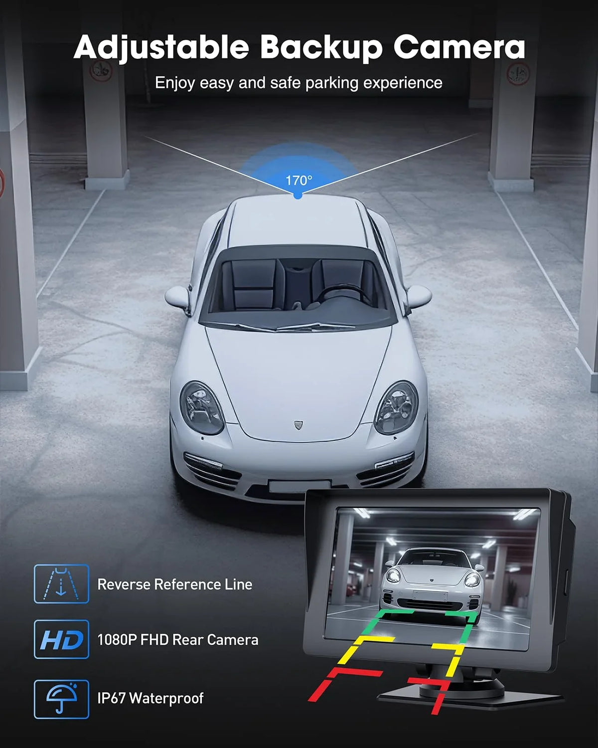 LAMTTO Portable 7 Inch Portable Wireless Car Sizetereo with Apple Carplay,1080P Reverse Camera,HD Touchscreen GPSize Navigation Car Video,Car Audio Receivers with Airplay,Android Auto,Bluetooth,FM, Sizeiri