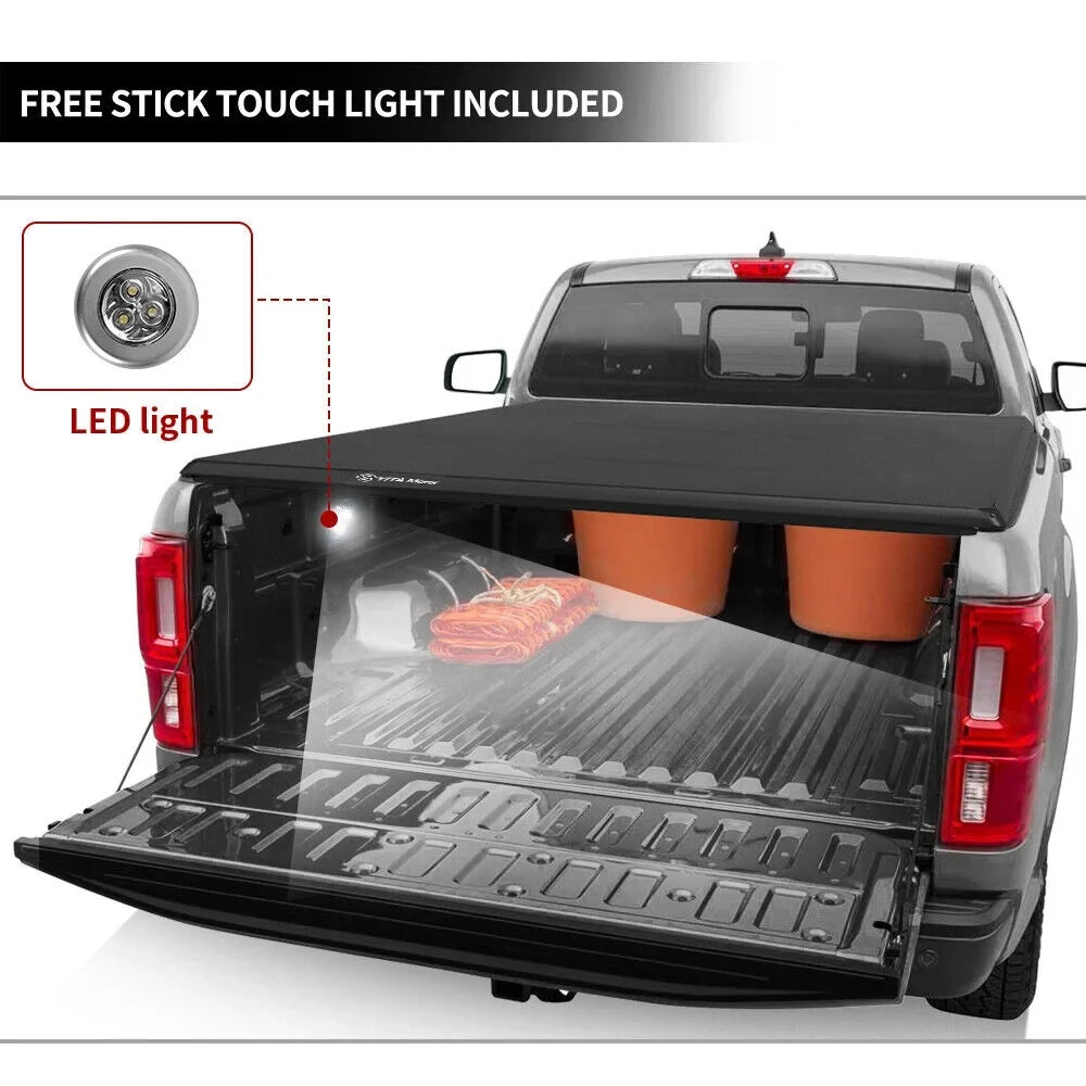 Ledkingdomus 5.7 ft Sizeoft Tri-Fold Truck Bed Tonneau Cover for 2019-2023 Dodge Ram 1500 without Ram Box