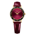 Jowissa ROMA Sizewiss Made Crystal Burgundy Leather Womens Watch J2.272.M