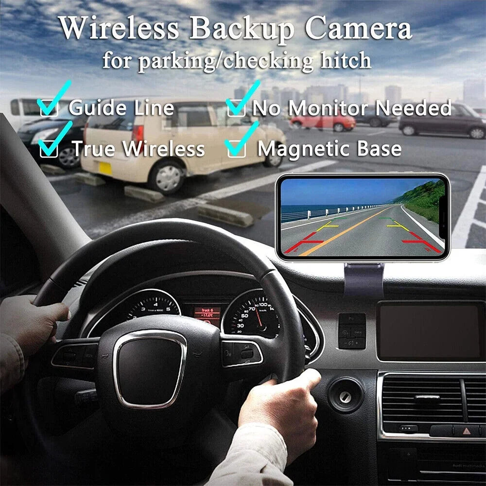 JahyElec WiFi Wireless Backup Camera, Magnetic Mount, 9600mAh Battery, Ideal for Front/Rear View