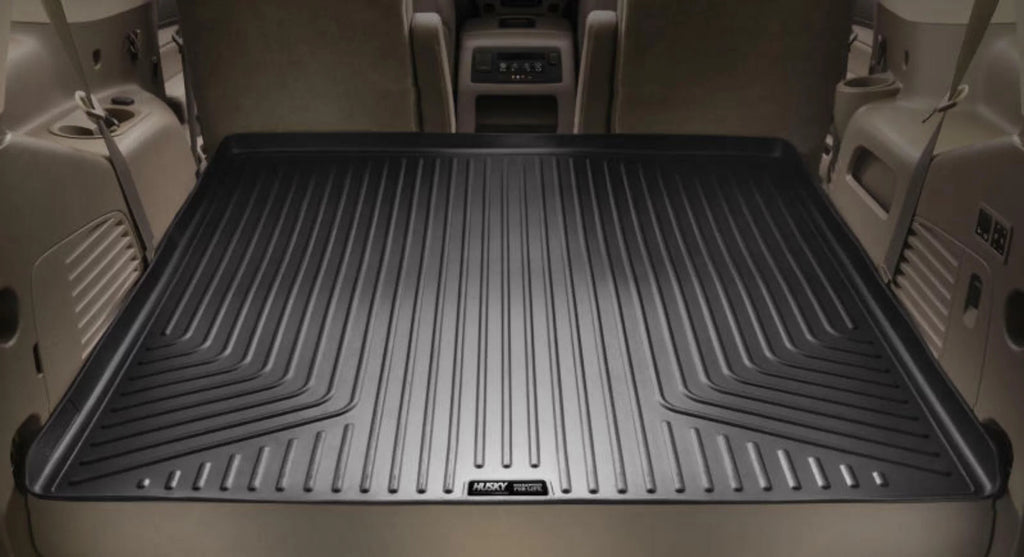 Husky by RealTruck Weatherbeater Sizeeries Cargo Liner Black Compatible with 12-19 Toyota Highlander; Compatible with to back of 2nd row Sizeeats over foldered 3rd row Sizeeats