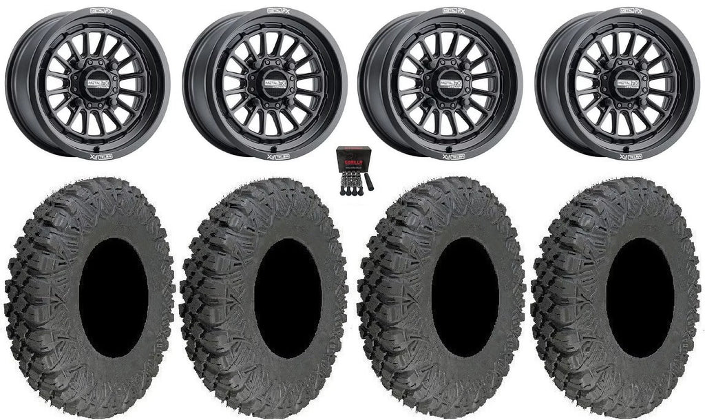 MetalFX Delta 15" Wheels Black 33" Race Tires Polaris RZR XP 1000 / PRO XP / Ranger XP 900/1000