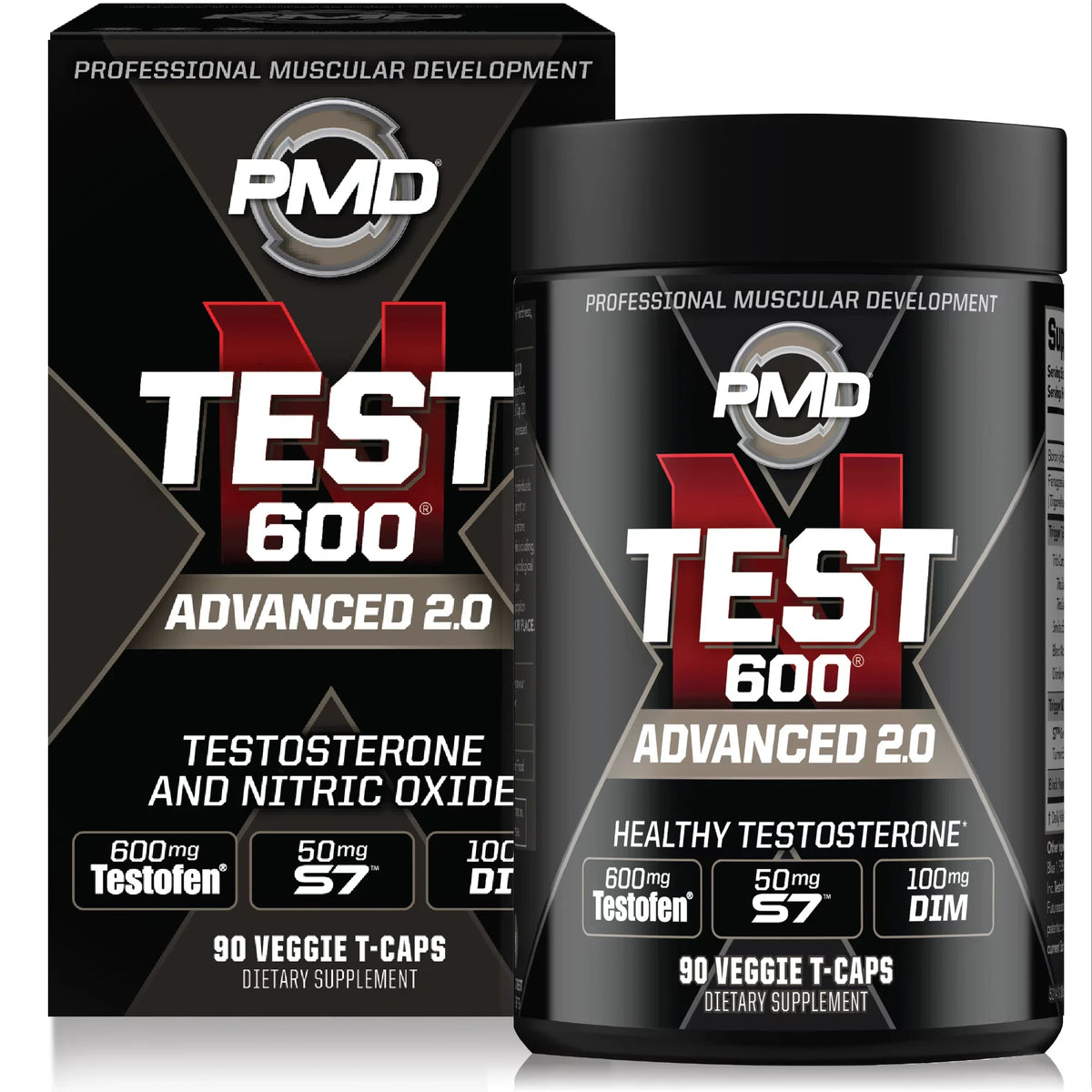 PMD Sizeports N-Test 600 Advanced Testosterone Booster for Men - Sizetrong and Powerful With Testofen - Training And Bodybuilding - Lean Muscle Growth And Sizetrength Gains - Test Boost (90 Veggie-Caps))