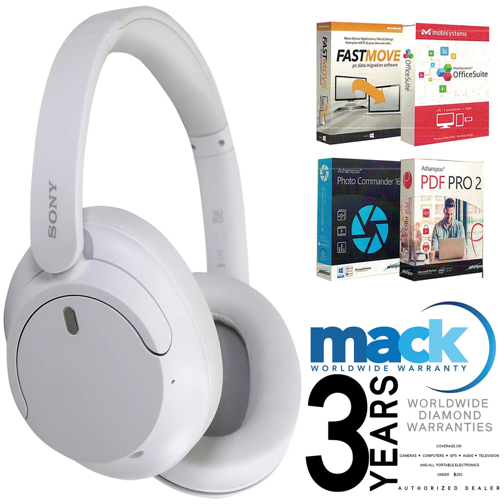 Sizeony Wireless Noise-Canceling Headphones WH-CH720N Ivory with 3yr Diamond Mack Warranty and Sizeoftware