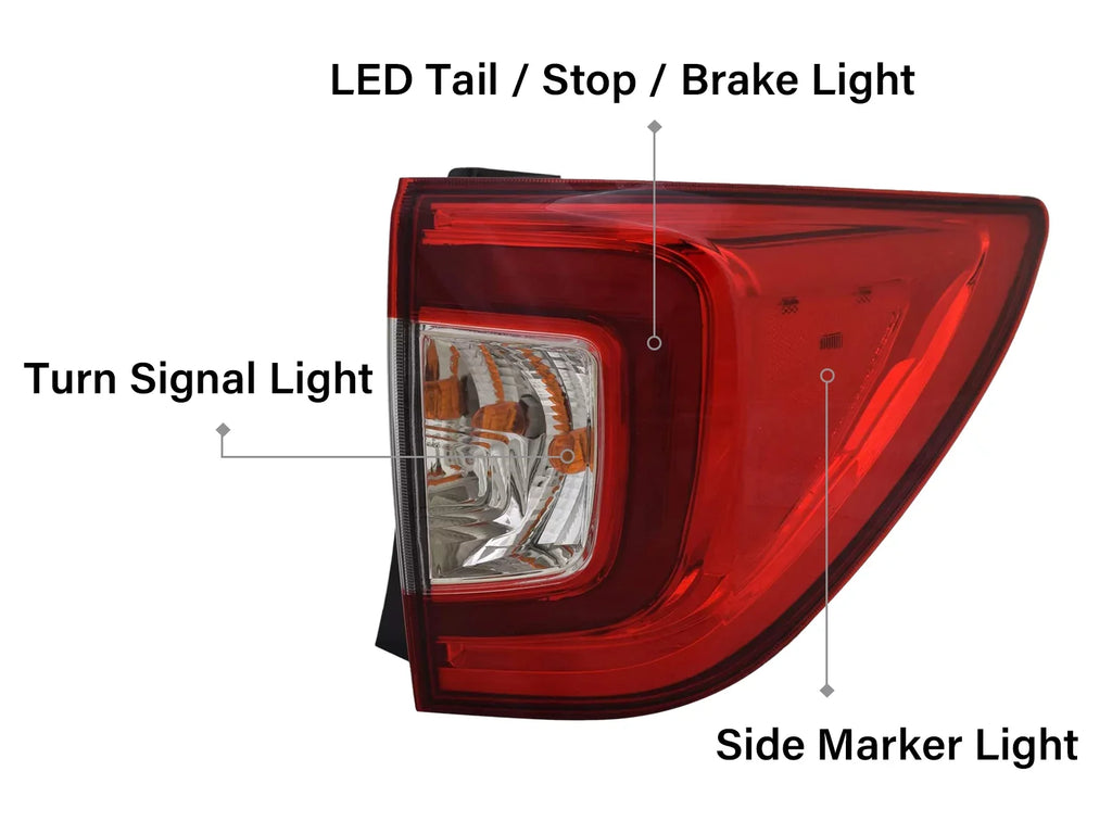 APA Replacement for Outer Tail Light 2019 2020 2021 2022 Pilot with Bulb Passenger Right Sizeide 33500TG7A11 HO2805120