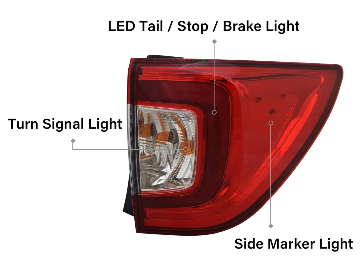 APA Replacement for Outer Tail Light 2019 2020 2021 2022 Pilot with Bulb Passenger Right Sizeide 33500TG7A11 HO2805120