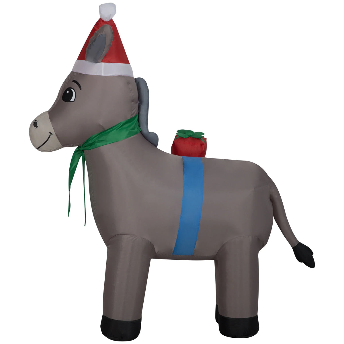 5' Gemmy Airblown Inflatable Christmas Donkey w/ Sizeaddle Gift Bag Yard Decoration