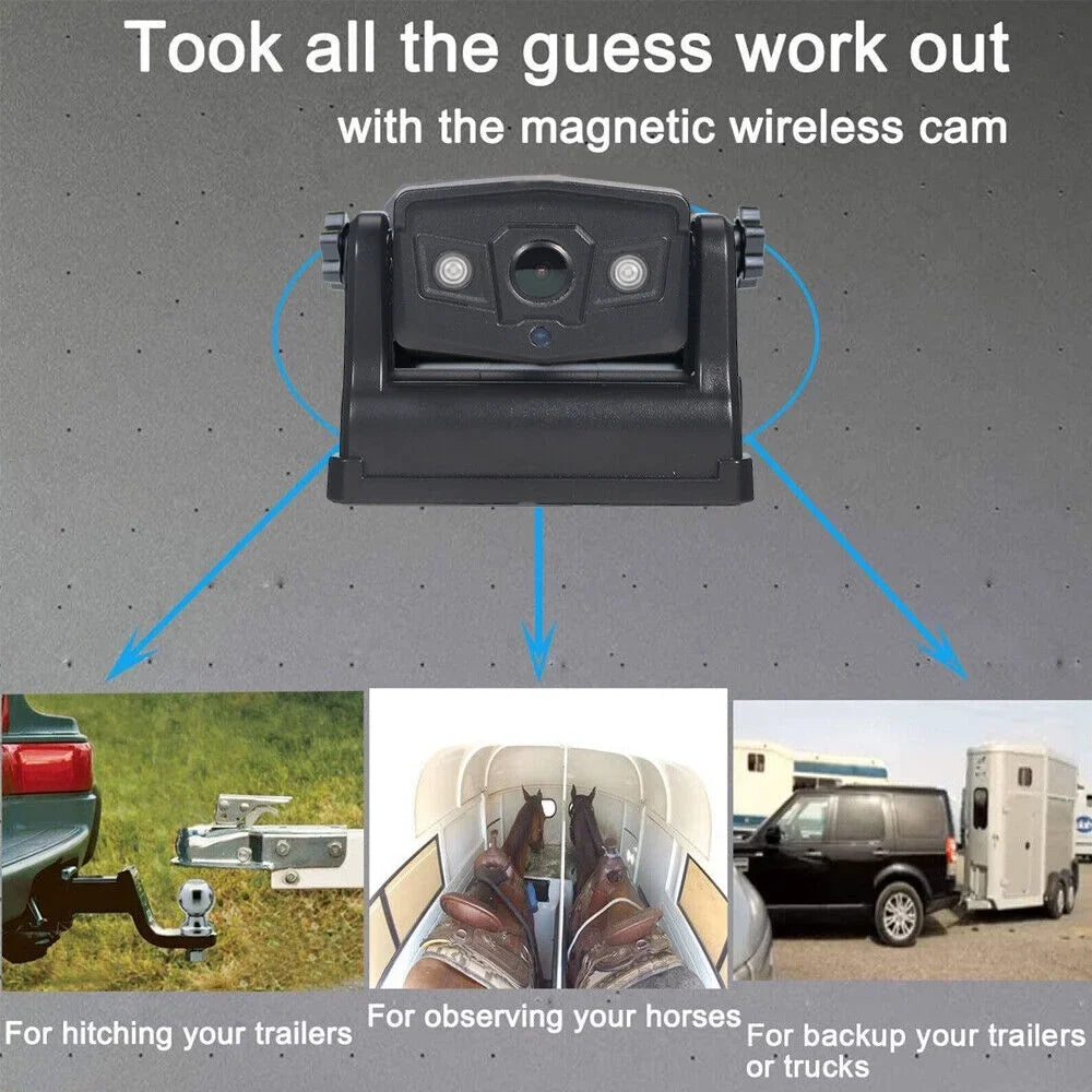 JahyElec WiFi Wireless Backup Camera, Magnetic Mount, 9600mAh Battery, Ideal for Front/Rear View