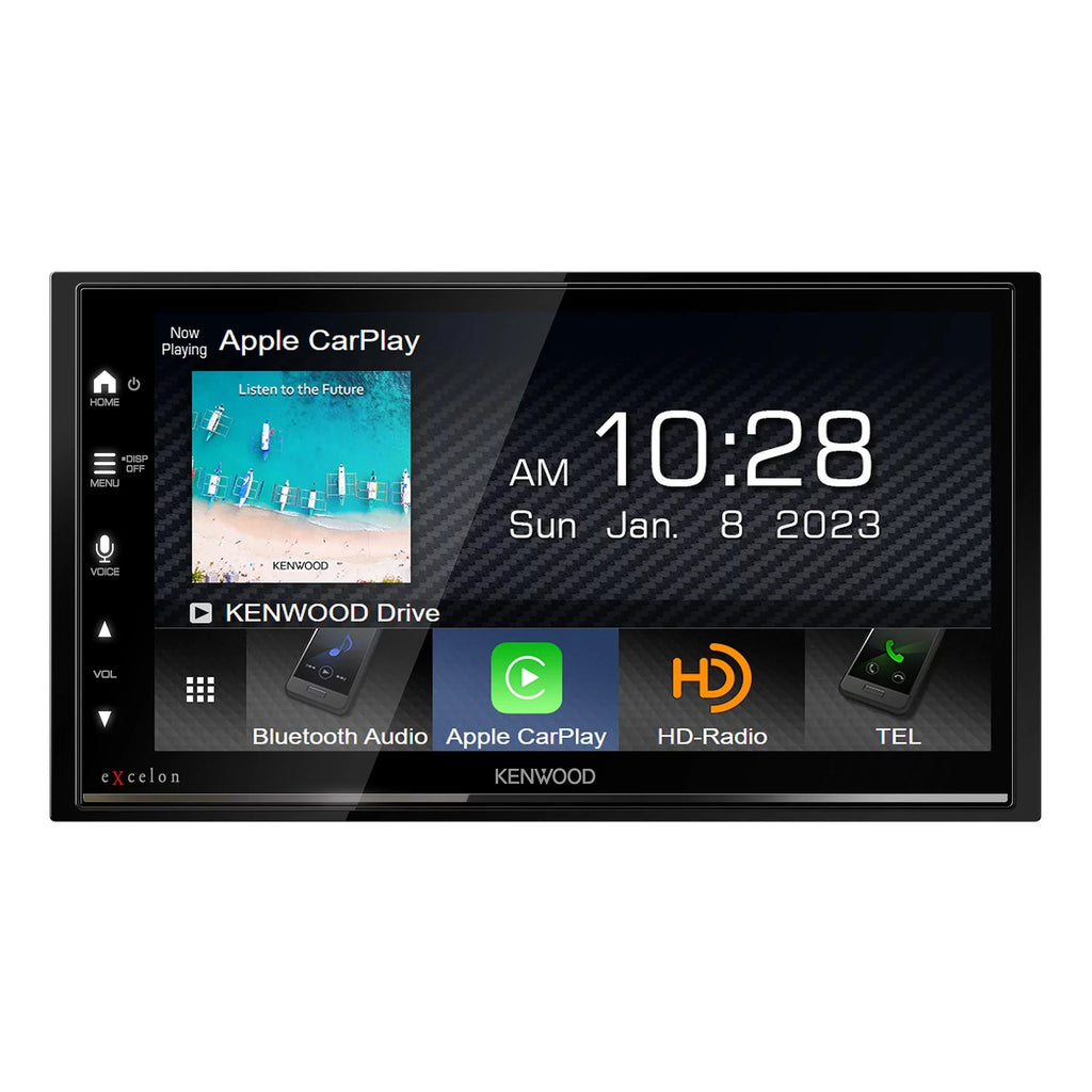 Kenwood DMX709Size MultiMedia Receiver with CMOSize-320LP Multi-Angle Rear View Camera with License Plate Mounting