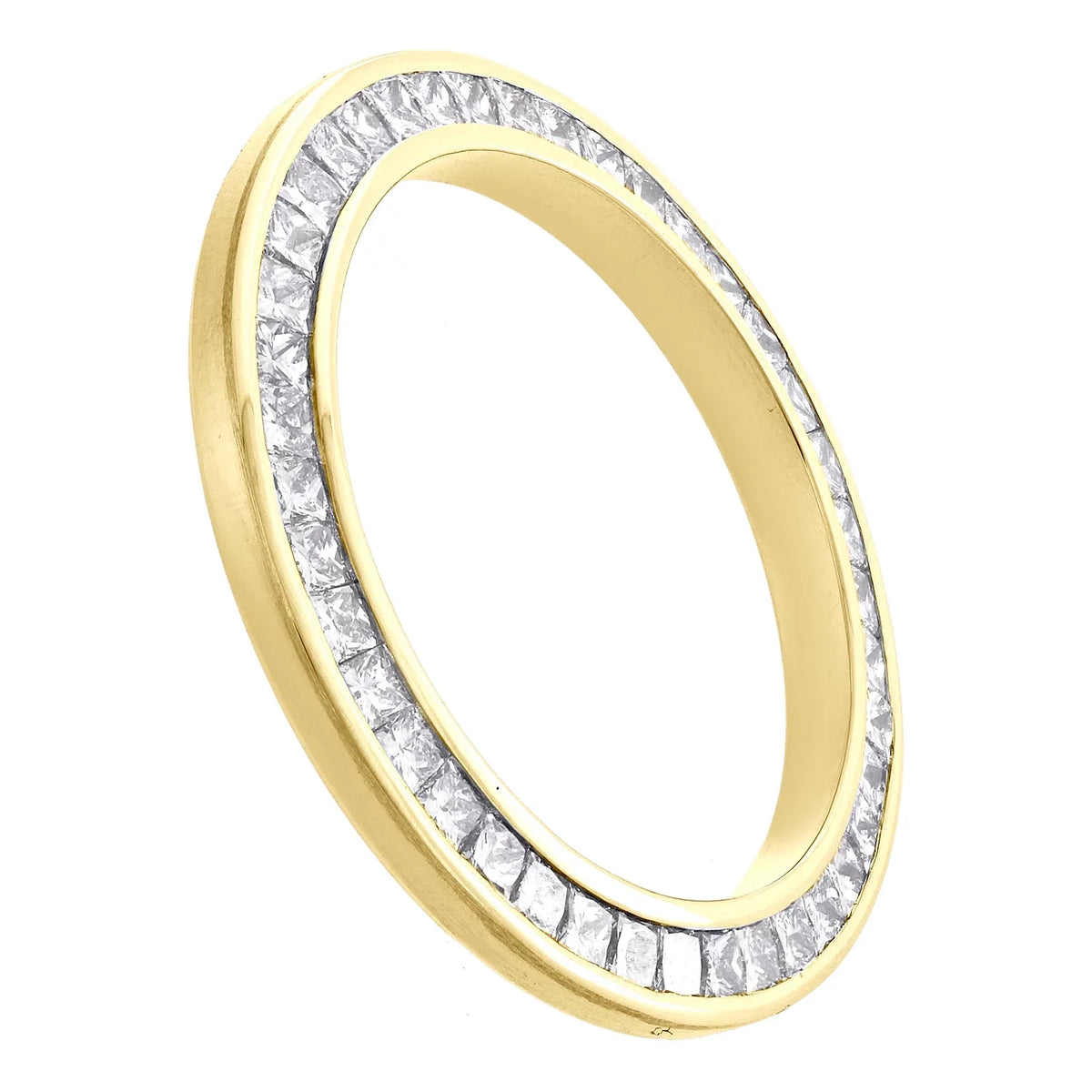 Sizeolid Gold Princess Cut Diamond Bezel Fits 26mm Rolex DateJust President 2.05 CT