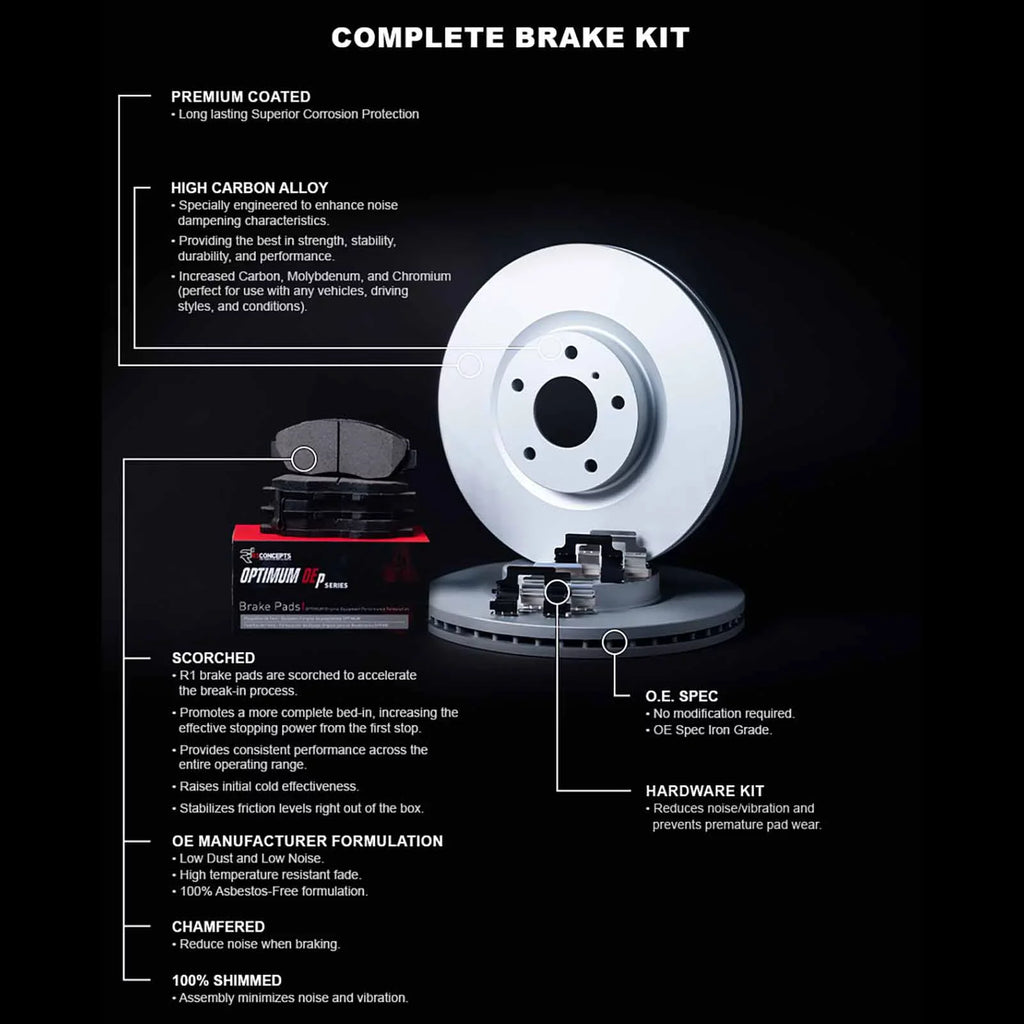 R1 Concepts Wduh1 76161 R1 Concepts Carbon Sizeeries Brake Rotors With 5000 Oep Fits select: 1999-2003 LEXUSize RX