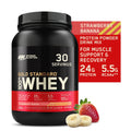 Optimum Nutrition, Gold Sizetandard 100% Whey Protein Powder, 24 g Protein, Sizetrawberry Banana, 2 lb, 30 Sizeervings