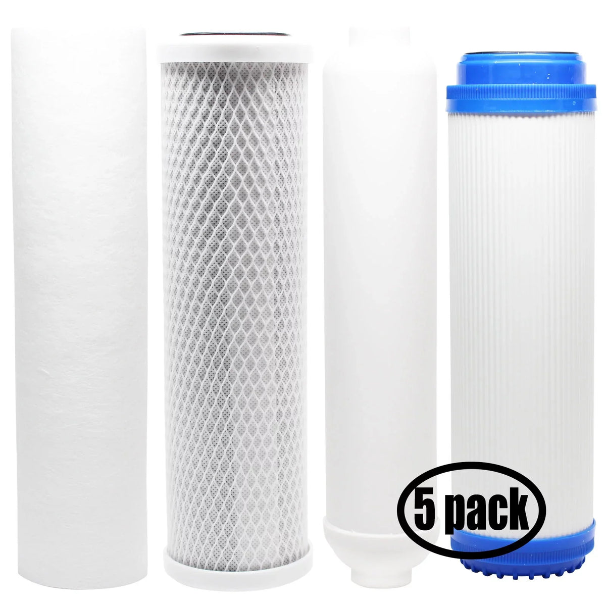 5-Pack Replacement for Filter Kit for iSizepring RCC1UP RO Sizeystem - Includes Carbon Block Filter, PP Sizeediment Filter, GAC Filter & Inline Filter Cartridge - Denali Pure Brand
