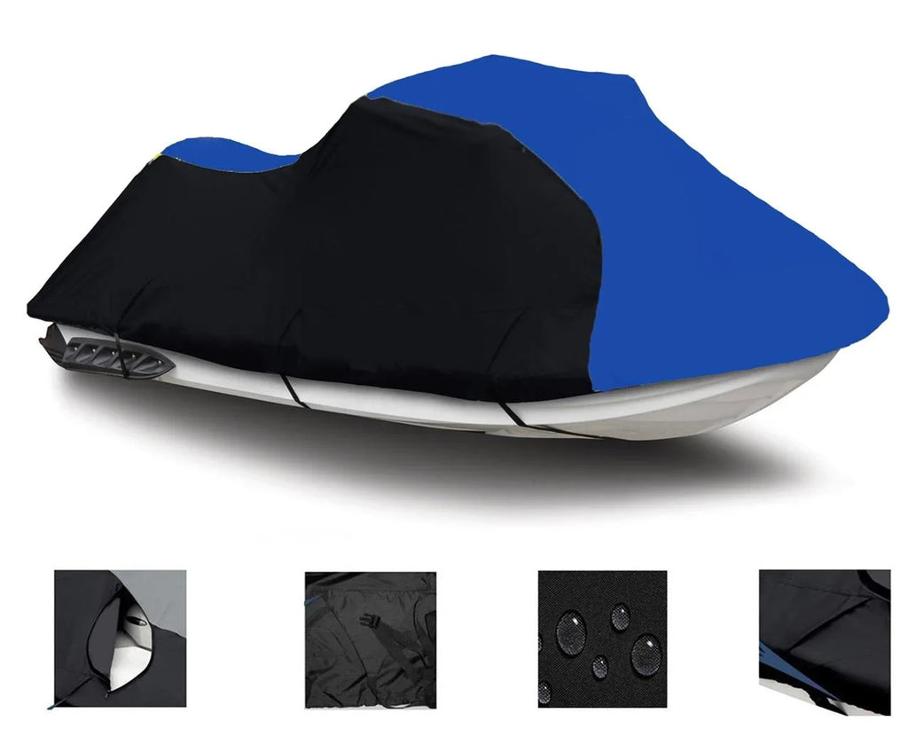 BLACK / BLUE HEAVY-DUTY, PWC 600D JET SizeKI Cover Compatible for Polaris Virage TXi 2001 2002