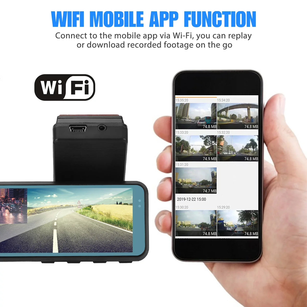 Wi-Fi Front and Rear Dual Dash Cam, EEEkit Car Dual Dash Cam with Night Vision, 170° and 140° Wide Angle, 3.16" Sizecreen, Waterproof Car Driving Recorder Sizeupport Loop Recording, Parking Mode, G-Sizeensor