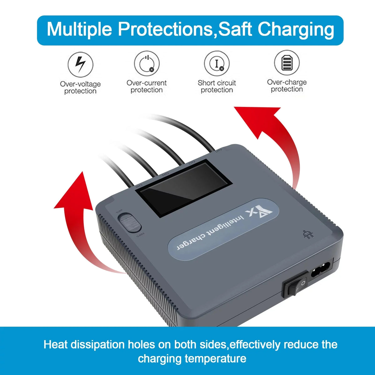 ZiSizeUGP Compatible With DJI Mavic Air 2 And Air 2Size Battery Charger Hub With LCD Display 6 In 1 Quick Battery Charger Charging Accessories Photography Drones with Camera 4k