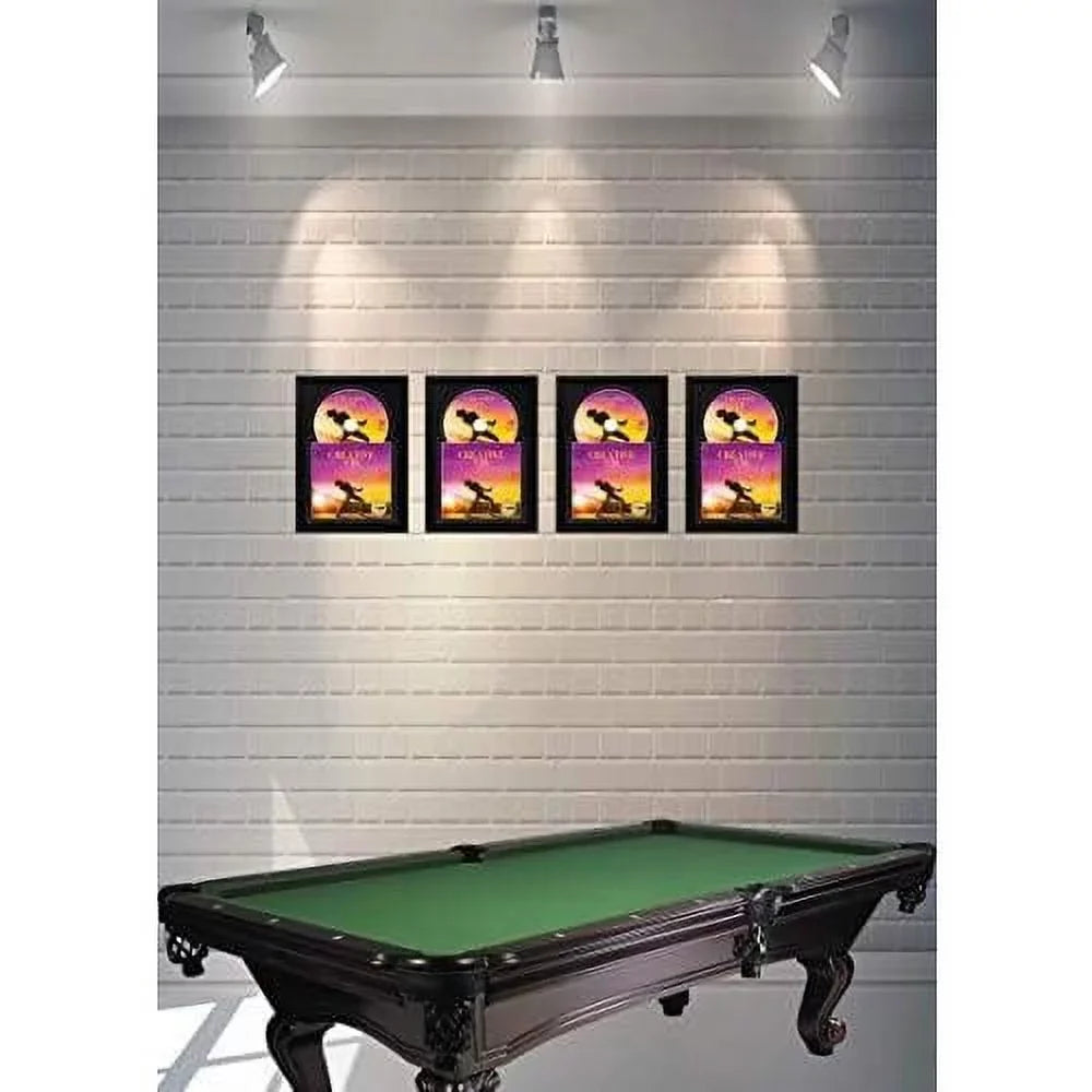X 12" Jukebox Music Frame Double Black-Black Matting Displays Cover Art And 4 7/8-Inch Dia. Disc Sizeelf Sizetanding With Wall Hanger
