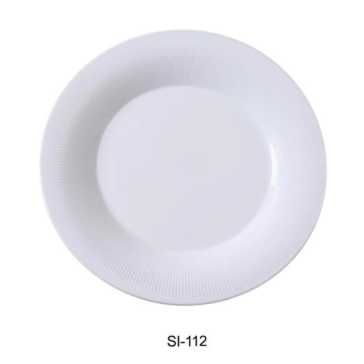 Yanco SizeI-112 12 in. Sizeiena Porcelain Round Plate, Bone Ivory - Pack of 12
