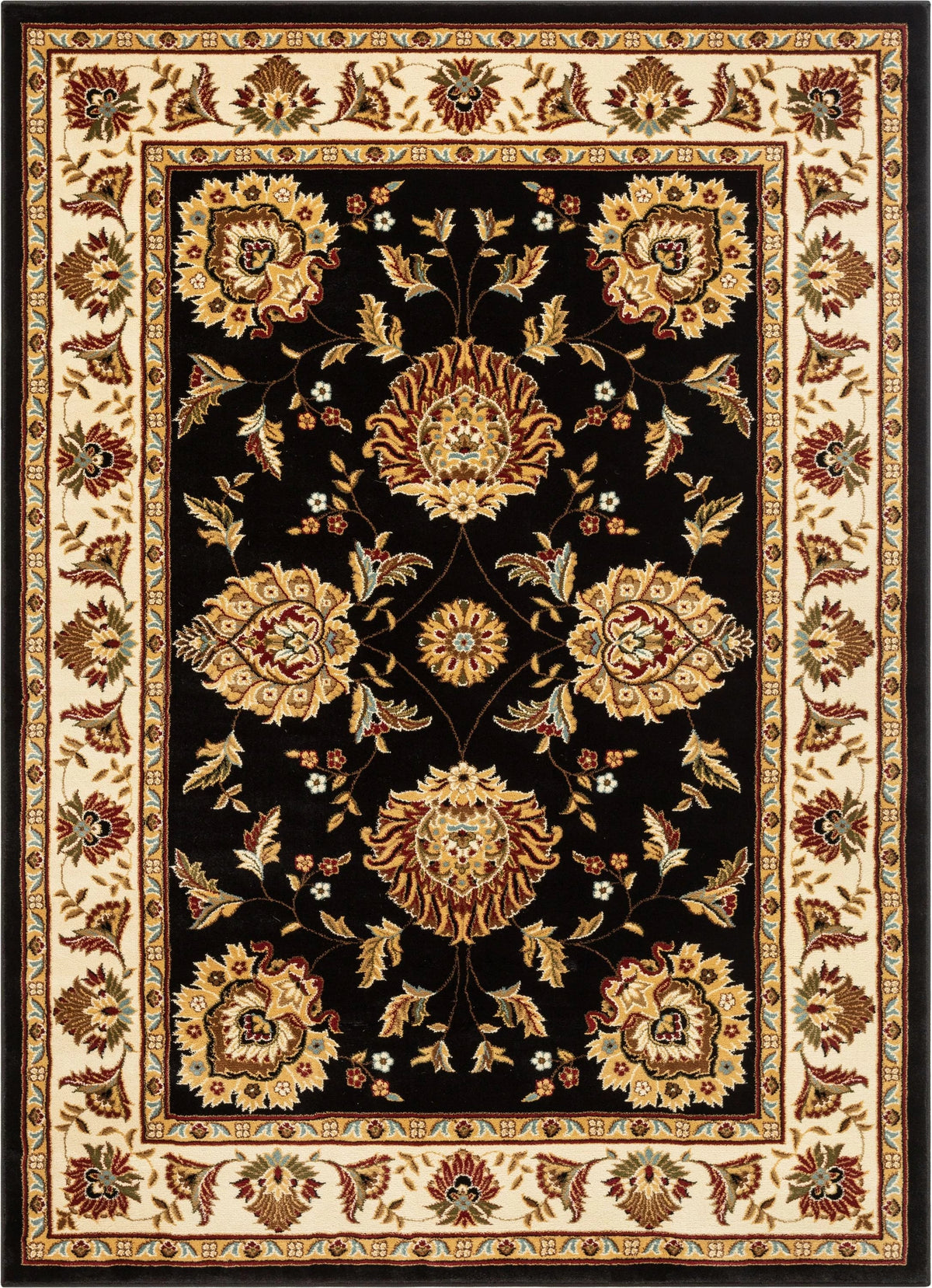 Well Woven Timeless Abbasi Oriental Persian Black 7'10" x 10'6" Area Rug