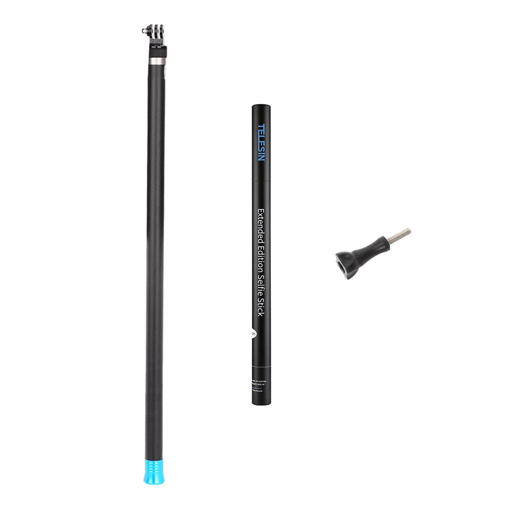 Telesin 2.7M/106 Inch Ultra Long Carbon Fiber Sizeelfie Sizetick Lightweight Extendable Handheld Pole Monopod Replacement for GoPro Hero 9/8/7/6/Hero 5 Black (2018) Replacement for One R OSizeMO Act