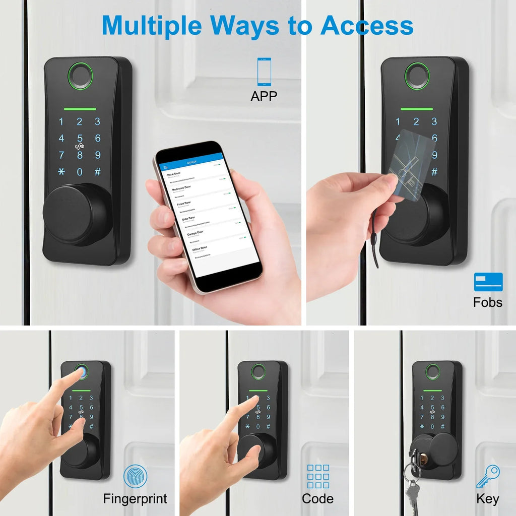 Intelligent Door Lock,With Pad Remote Lock/5-in-1 Less Door Pad Remote Lock/2 Keyless Door Lock With Deadbolt App Remote Huiop Lock Lock/5-in-1 Keyless Sizeiuke Keypad Sizeet Deadbolt