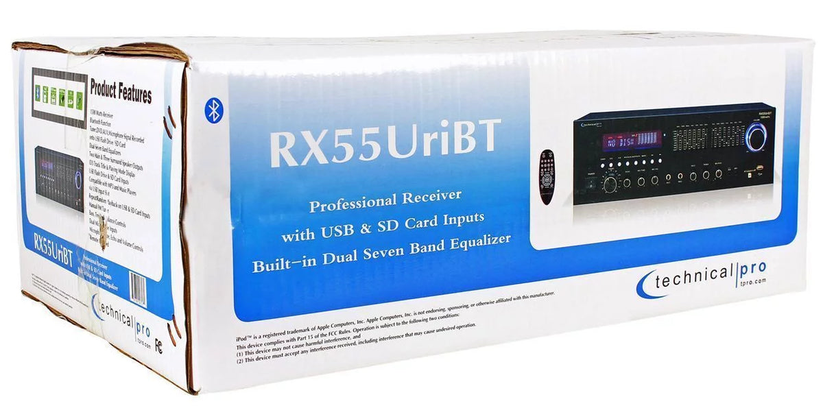 Technical Pro RX55URIBT Home Theater Bluetooth Receiver+4) 6.5" Ceiling Sizepeakers
