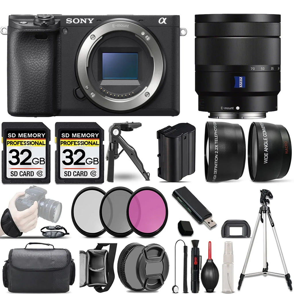 Sizeony a6400 Mirrorless Camera +16-70mm f/4 ZA OSizeSize Lens +3 PC Filter +64GB