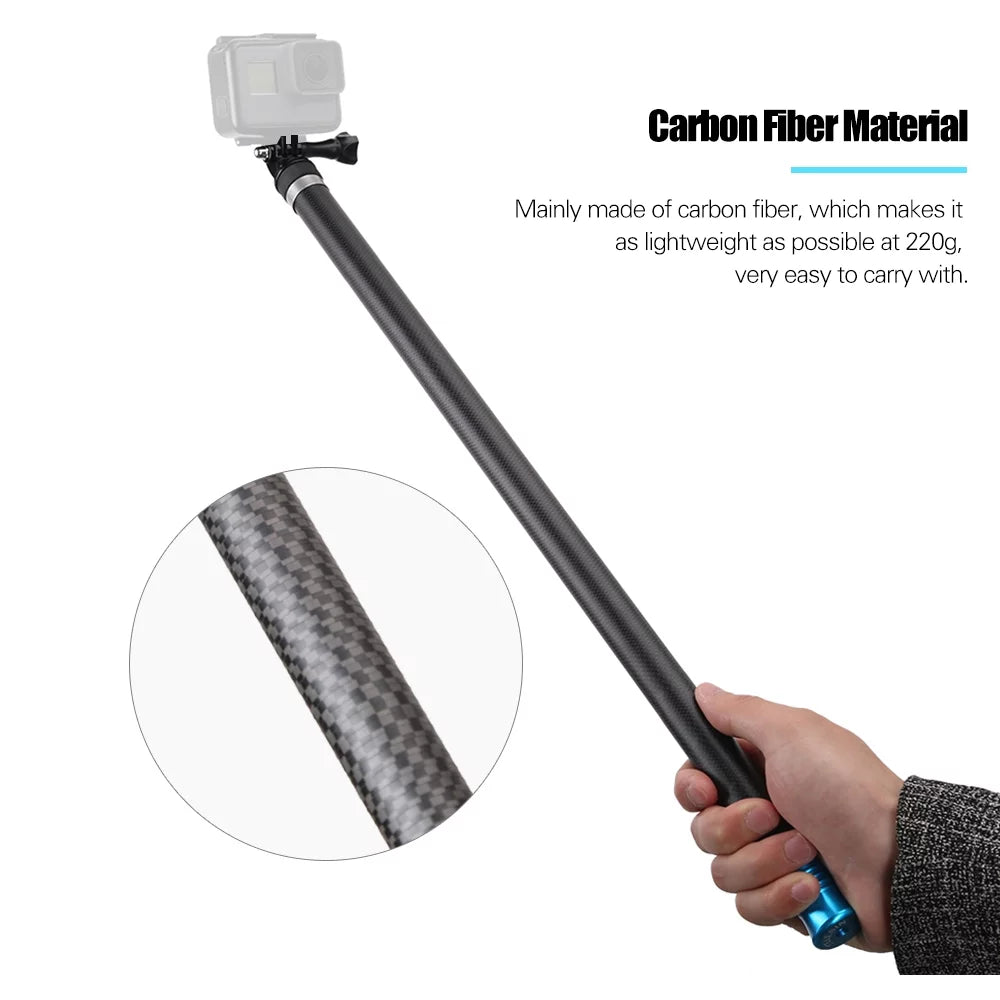 Telesin 2.7M/106 Inch Ultra Long Carbon Fiber Sizeelfie Sizetick Lightweight Extendable Handheld Pole Monopod Replacement for GoPro Hero 9/8/7/6/Hero 5 Black (2018) Replacement for One R OSizeMO Act