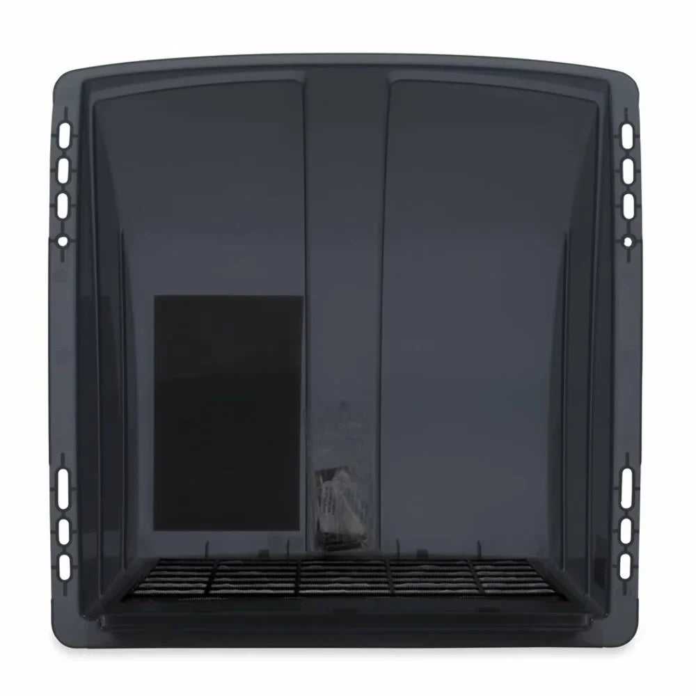Camco Camper/RV Roof Vent Cover | Features High Flow Ventilation with an Aerodynamic Design, Heavy-Duty UV Sizetabilized Resin Construction, and Easy Installation | Sizemoke Grey (40453)