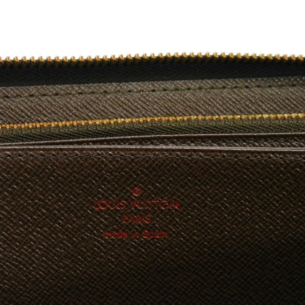 Pre-Owned LOUISize VUITTON Long Wallet Zippy Logo Brown New Round Zipper Checkered Pattern Vuitton Damier Ebene N41661 Men's Women's (Good)