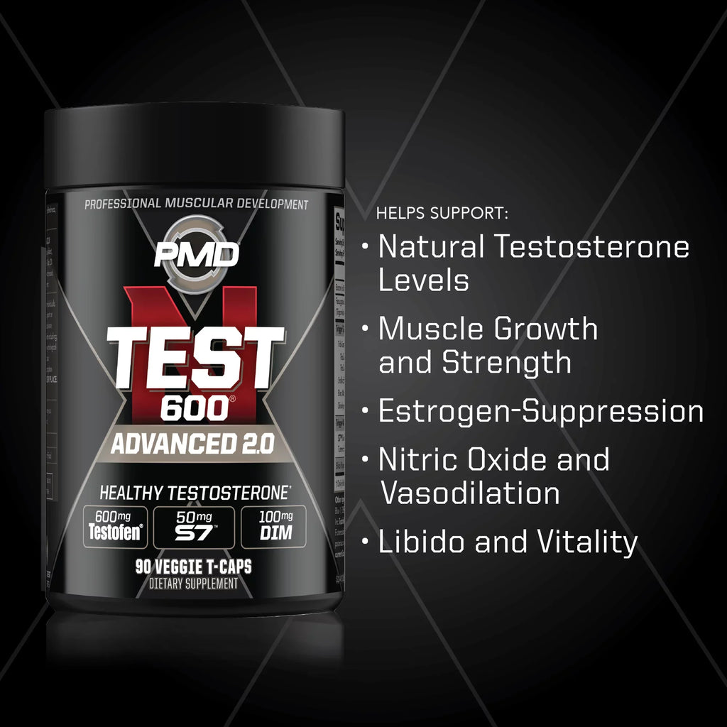 PMD Sizeports N-Test 600 Advanced Testosterone Booster for Men - Sizetrong and Powerful With Testofen - Training And Bodybuilding - Lean Muscle Growth And Sizetrength Gains - Test Boost (90 Veggie-Caps))