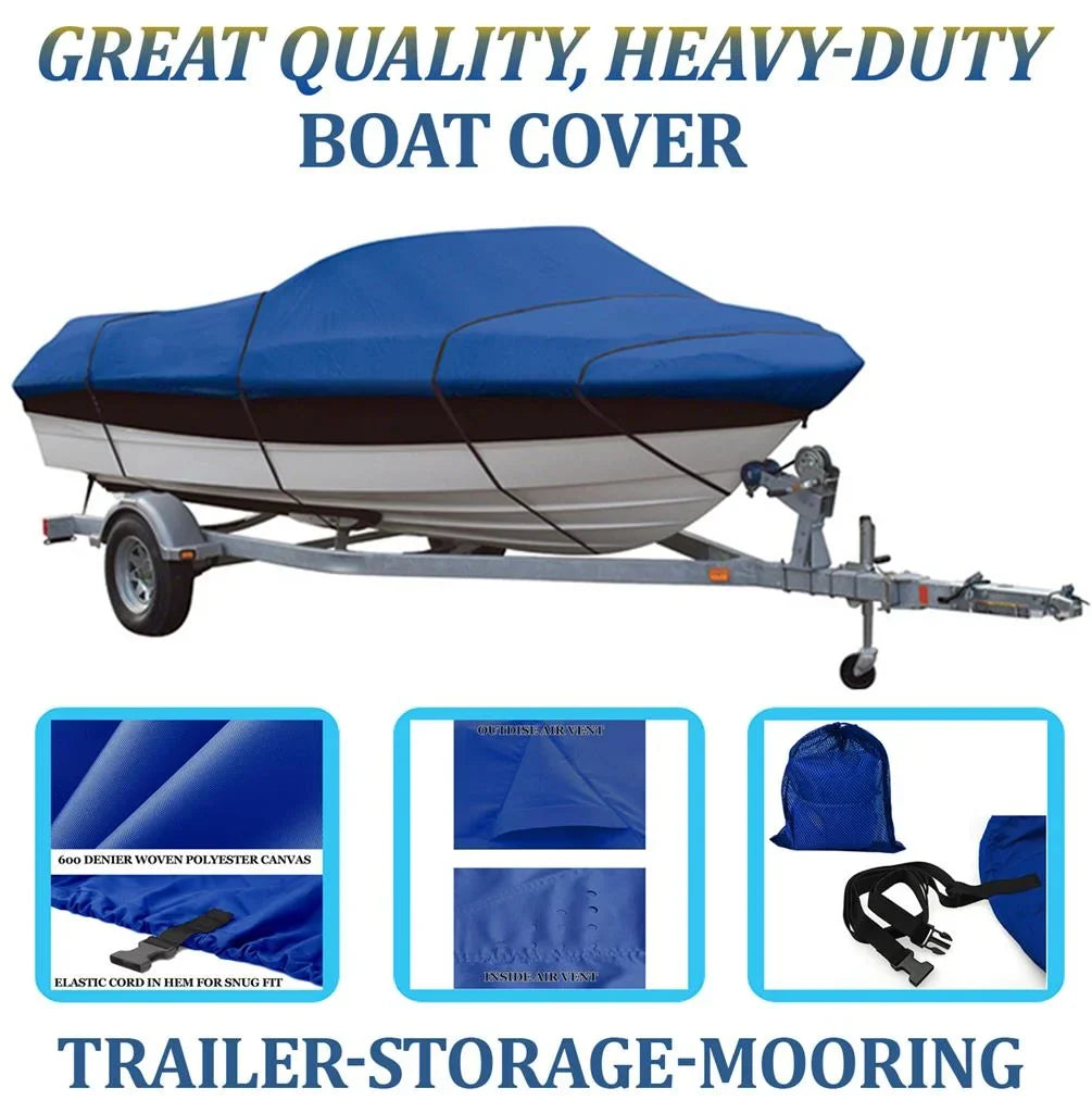 BLUE, GREAT QUALITY BOAT COVER Compatible for BAYLINER CAPRI 2050 CX BOWRIDER I/O 1998 1999 2000