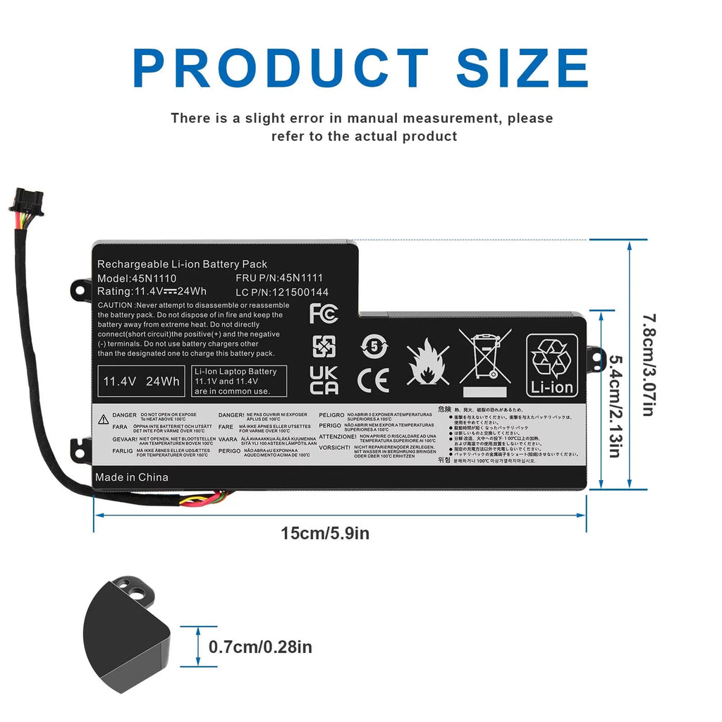 Battery   For Lenovo ThinkPad T450Size T460 45N1108
