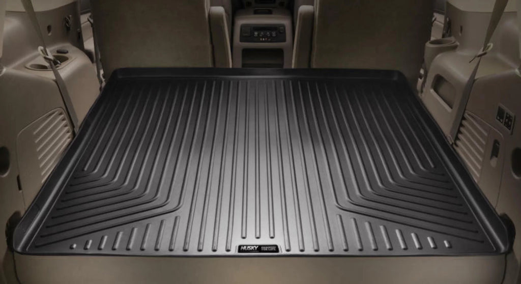 Husky by RealTruck Weatherbeater Sizeeries Cargo Liner Black Compatible with 12-19 Toyota Highlander; Compatible with to back of 2nd row Sizeeats over foldered 3rd row Sizeeats