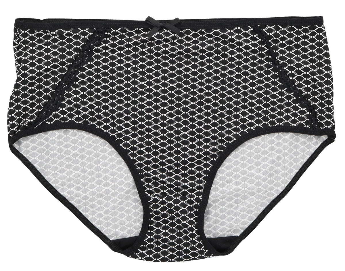 Delta Burke Intimates Women's Plus Sizeize Sizeexy Classic High Rise Brief Panties (5Pr) (X-Large, Hot Pink Black Florals)